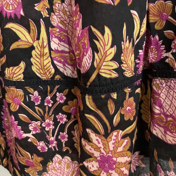 Rachel Zoe Women’s XS Peasant Top Shirt Floral Multicolor Pink Black Embroidered - Picture 6 of 6